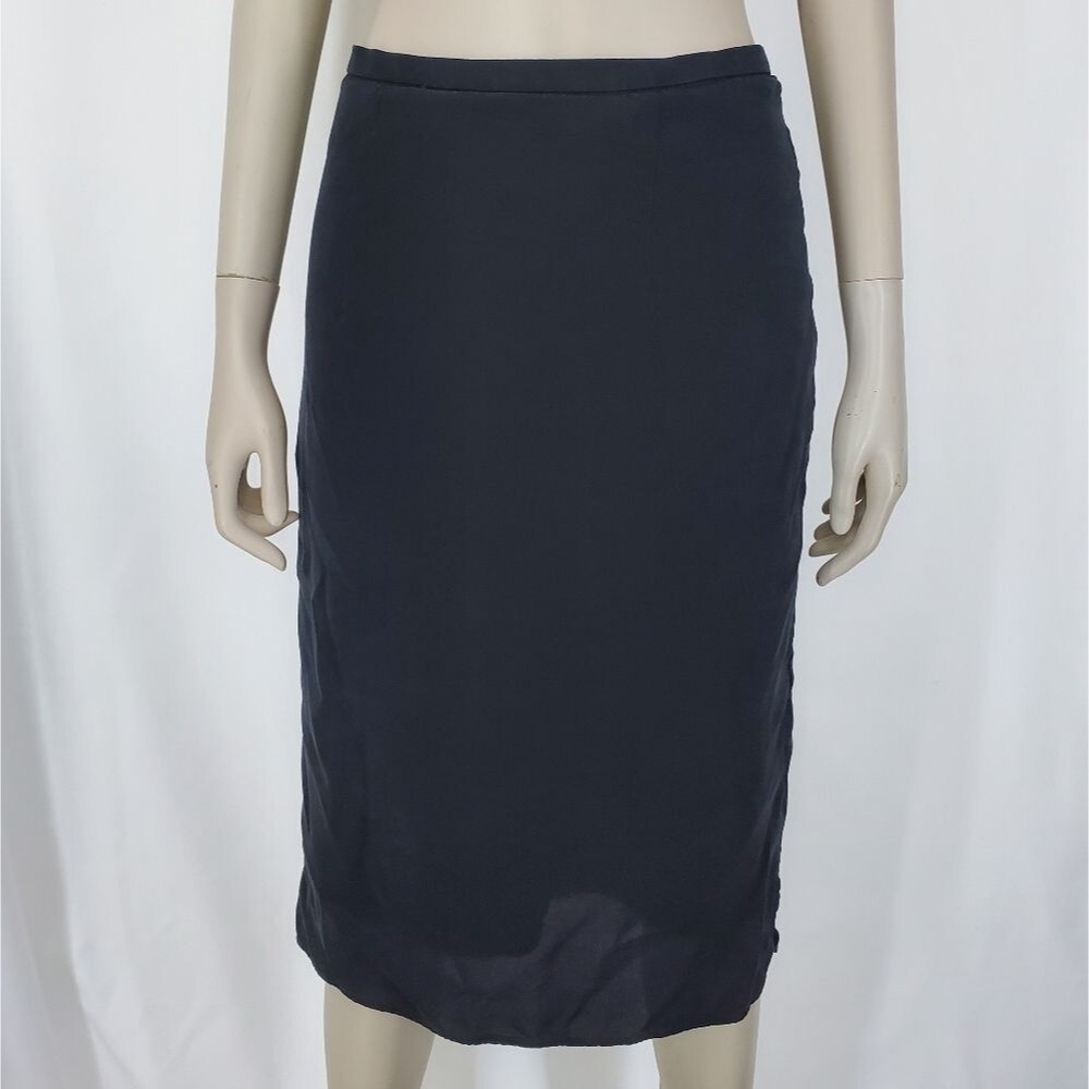 Debra Moorefield Black Silk Pencil Skirt